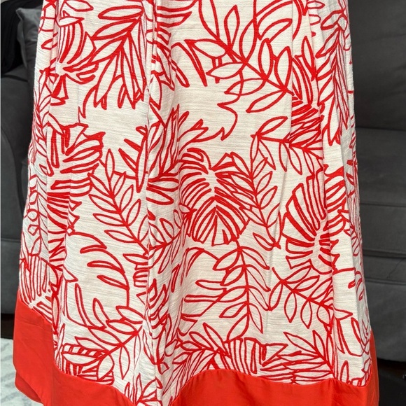 Lane Bryant Orange & White Leaf Print A-Line Skirt – Size 24 - Picture 3 of 4